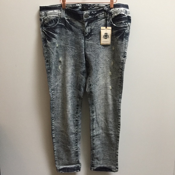 New Z. Cavaricci RocKeR Torrid Jeans plus size 18 acid wash black pants - Picture 1 of 5